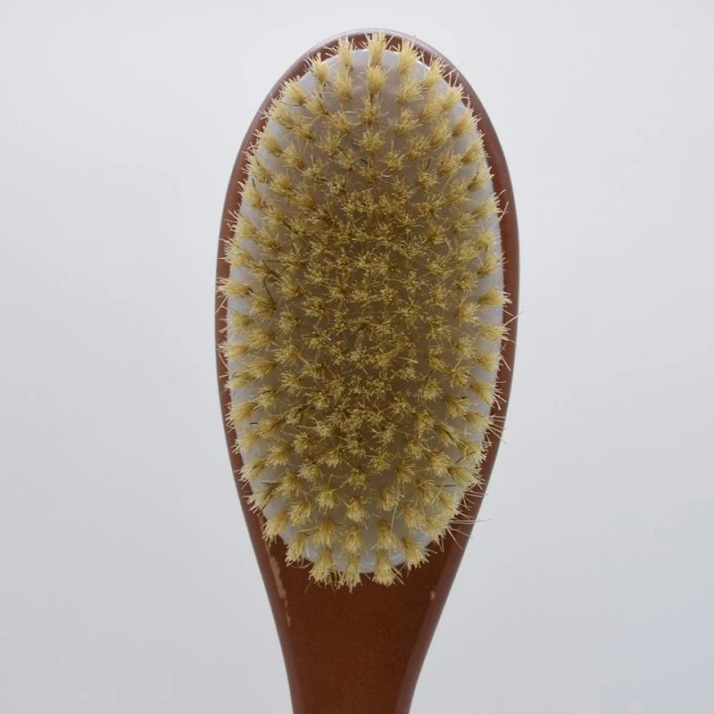 Custom Logo Wooden Body Brush Natural Boar Bristles Exfoliating Long Handle Body Bath Shower Brushes